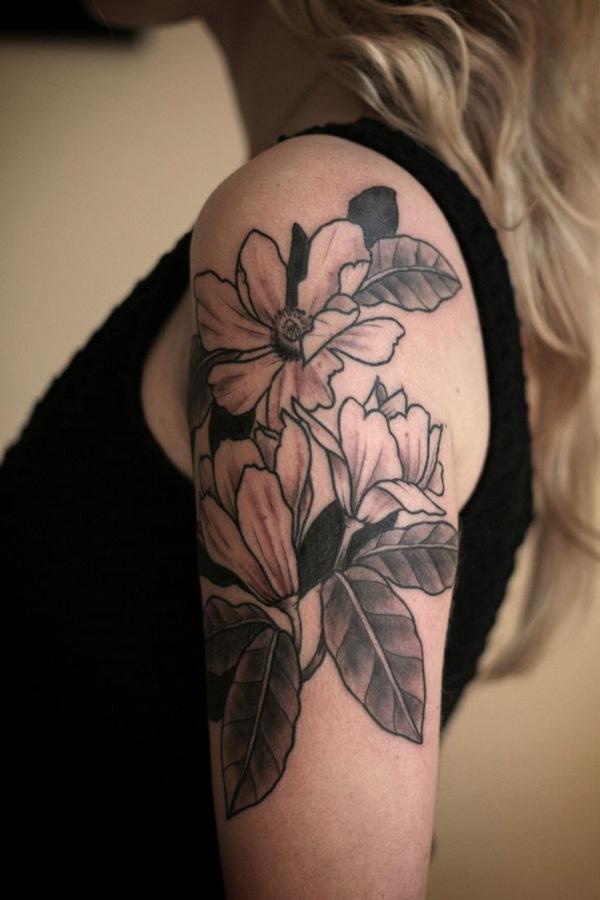 Magnolias shouder hình xăm - 50 + Magnolia Flower Tattoos <3 <3