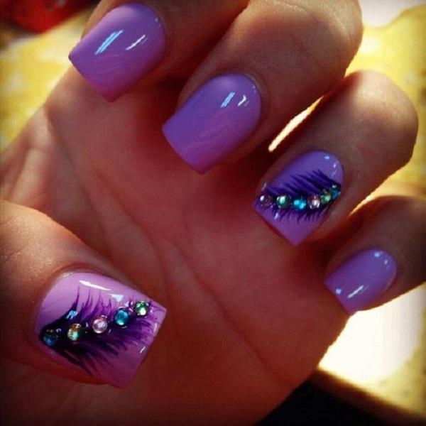 Purple feather nail for fall-33