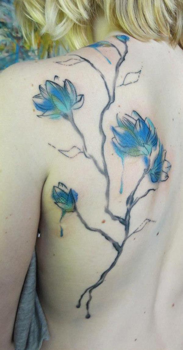 mộc lan Watercolor lại hình xăm - 50 + Magnolia Flower Tattoos <3 <3