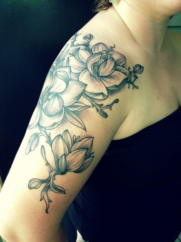 mộc lan hoa nửa tay hình xăm - 50 + Magnolia Flower Tattoos <3 <3