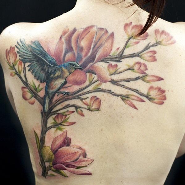 mộc lan cây và chim hình xăm - 50 + Magnolia Flower Tattoos <3 <3