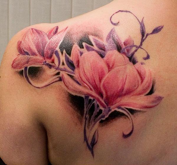 hoa màu nước - 50 + Magnolia Flower Tattoos <3 <3
