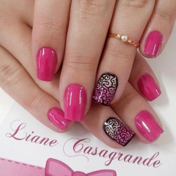 looking gradient nail art design.mix up lavender and pink nail 