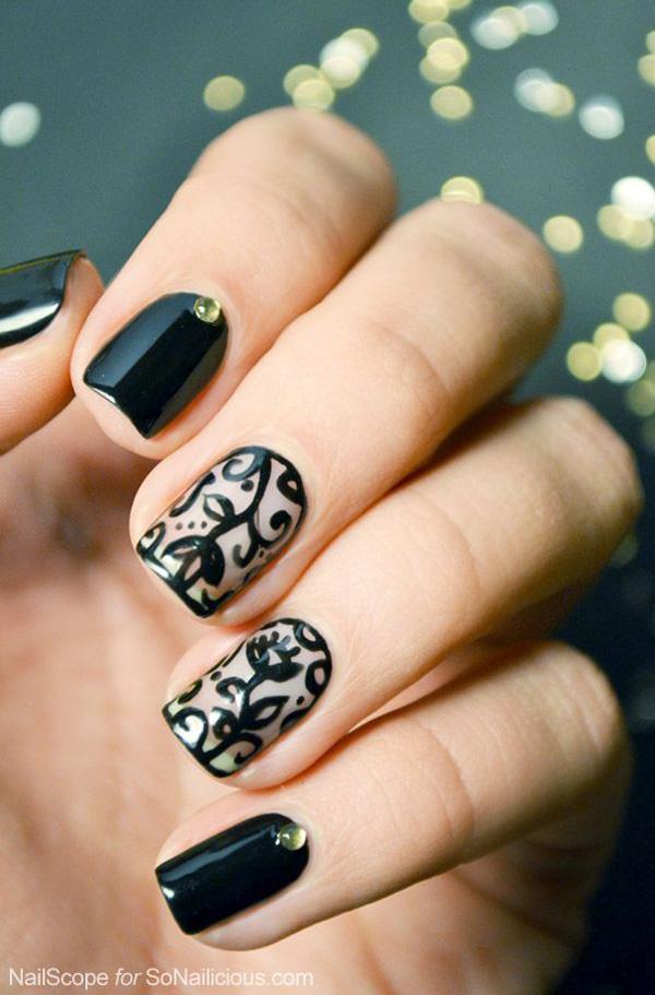 40 Black Nail Art Ideas | Art and Design