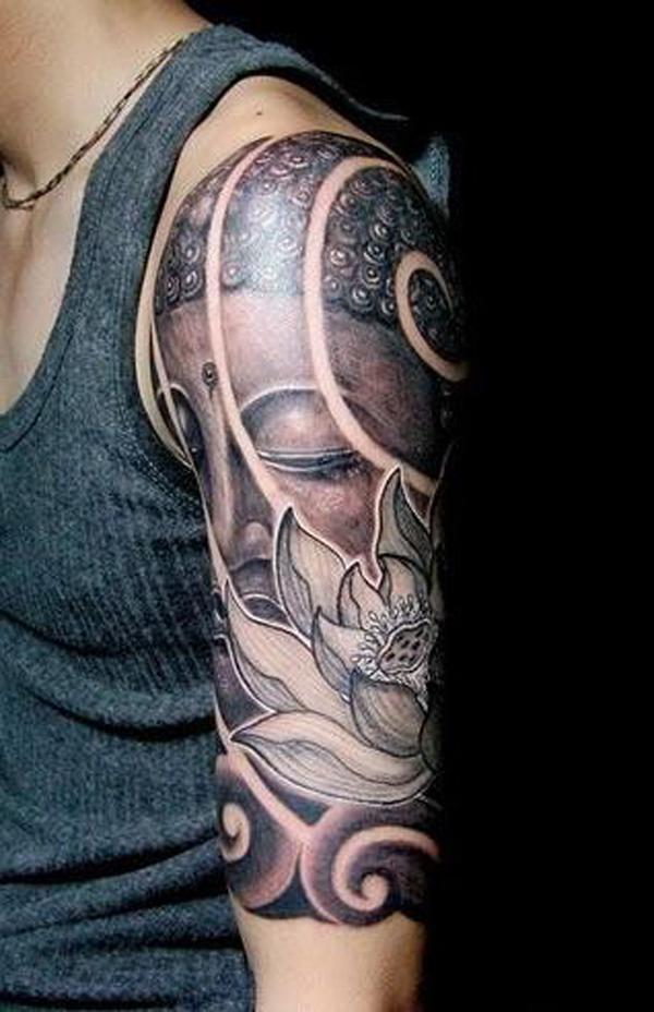 Here’s another contender to the Buddha and lotus tattoo that you can choose from. This one is more suitable for half sleeves.