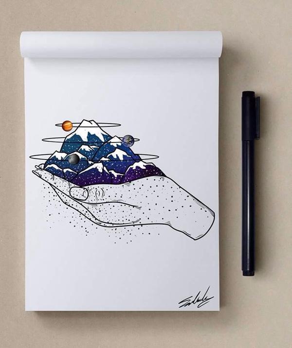 Good night - Stars Themed Illustrations by Muhammed Salah <3 <3