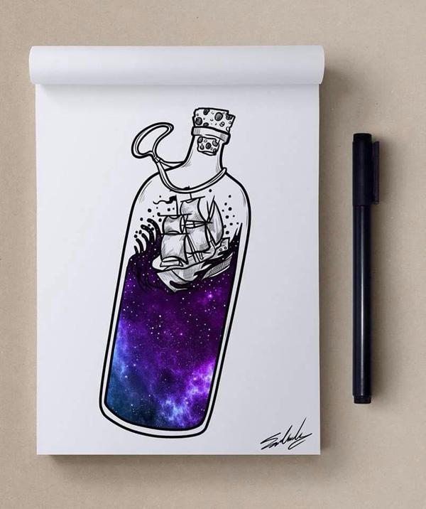Good night - Stars Themed Illustrations by Muhammed Salah <3 <3