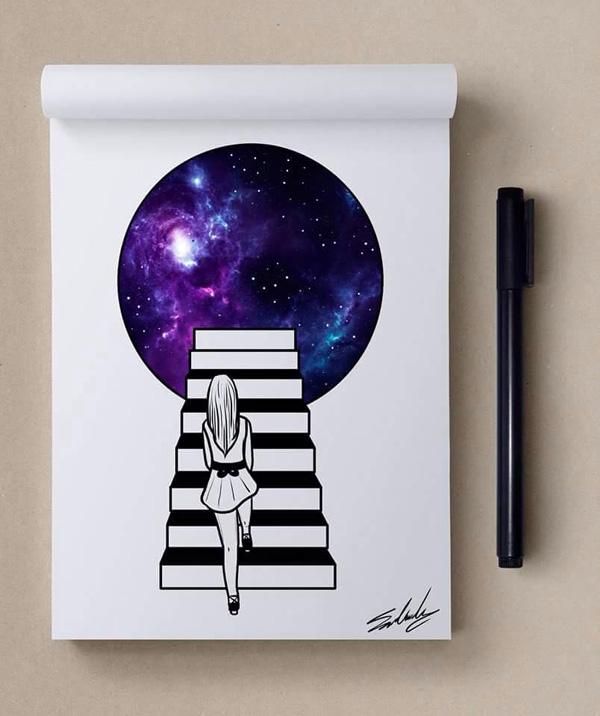 Good night - Stars Themed Illustrations by Muhammed Salah <3 <3