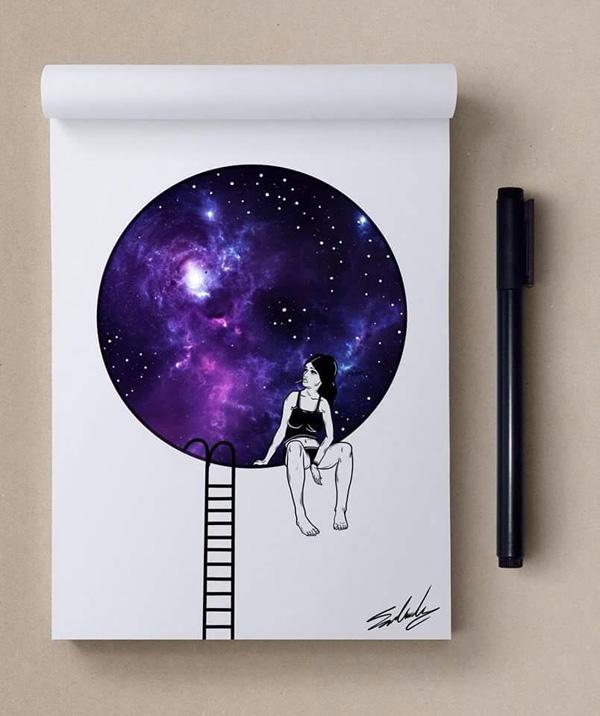 Good night - Stars Themed Illustrations by Muhammed Salah <3 <3