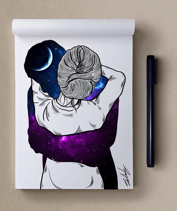 Good night - Stars Themed Illustrations by Muhammed Salah <3 <3