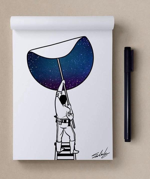 Good night - Stars Themed Illustrations by Muhammed Salah <3 <3