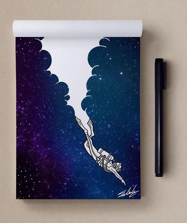 Good night - Stars Themed Illustrations by Muhammed Salah <3 <3