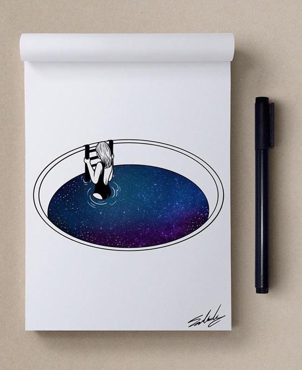 Nightthoughts - Stars Themed Illustrations by Muhammed Salah <3 <3