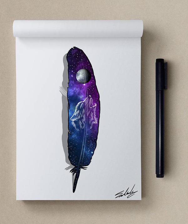 inspiration - Stars Themed Illustrations by Muhammed Salah <3 <3