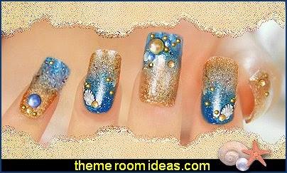 Under The Sea Theme Nails Love 3d Starfish Unas Mermaid Nails