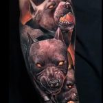 Realistic Cerberus tattoo