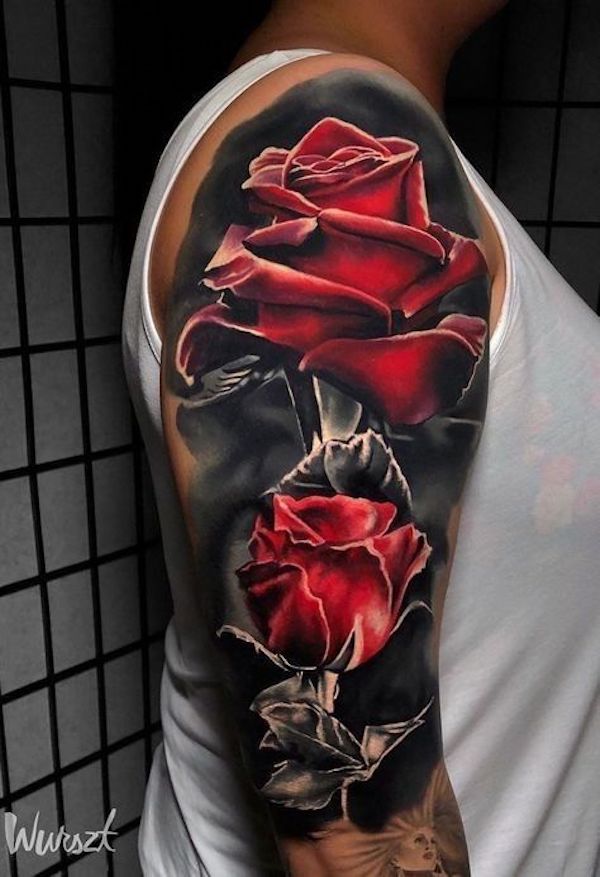 75 Lovable Red Rose Tattoos and Designs With Meanings