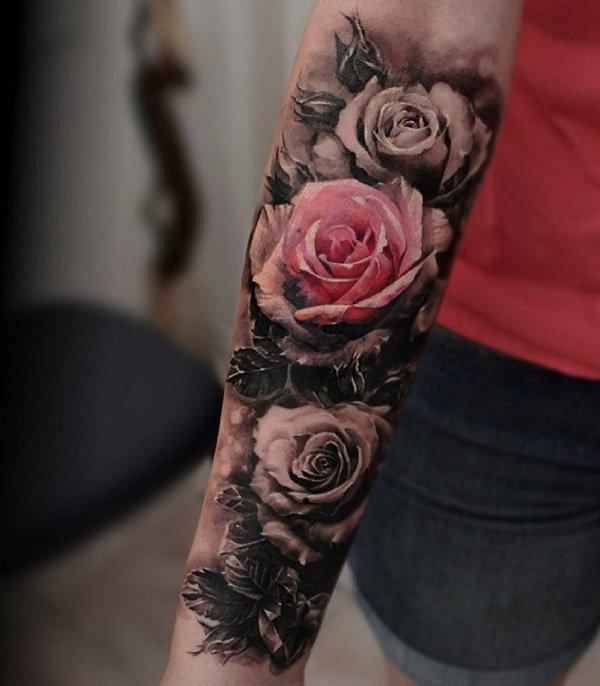 Black and Red rose Tattoo by lozzRC on DeviantArt