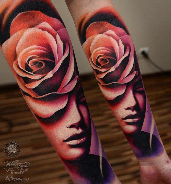 3D Rose Red Roses Tattoo by Jackie Rabbit | Custom Tattoo by… | Flickr
