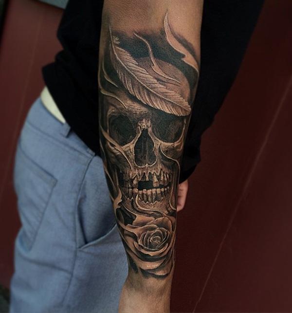 Skull eagle tattoo