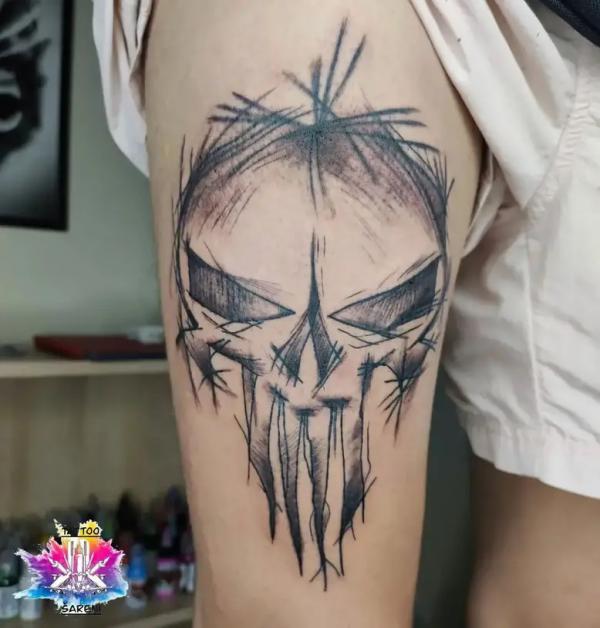 Abstract skull tattoo