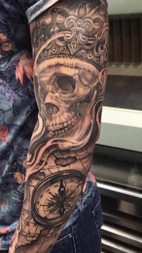 Skull and compass