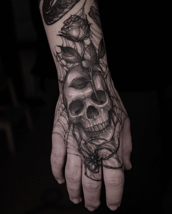 Classic skull and rose  The Rook x Raven Tattoo Creative  Facebook