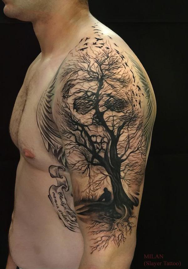 Tree of life with skull inside