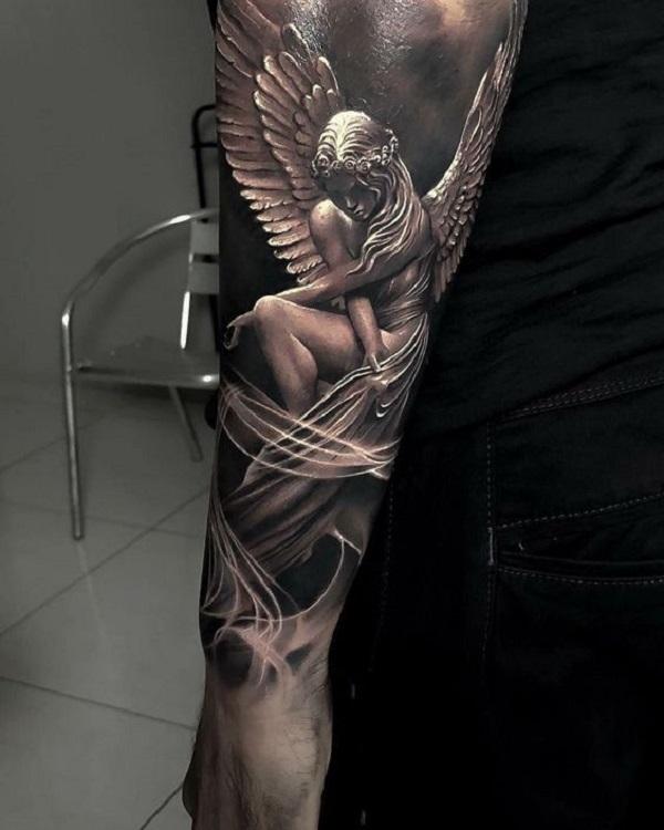 44 Beautiful Guardian Angel Tattoo Designs To Get Inked