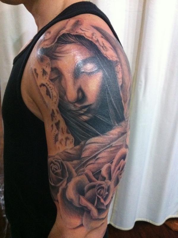 angel half sleeve tattoos