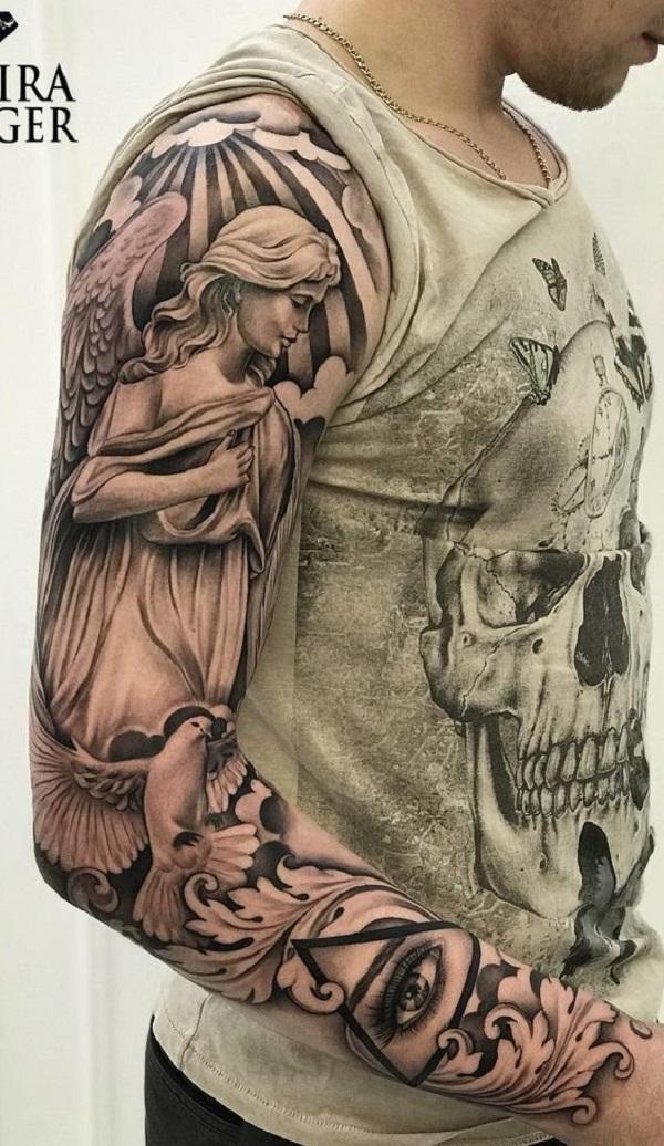 Custom skull and wing tattoo  Miguel Angel Custom Tattoo Ar  Flickr