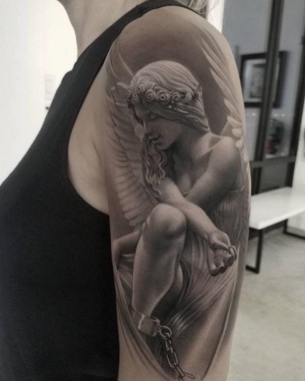 angel tattoo sleeve