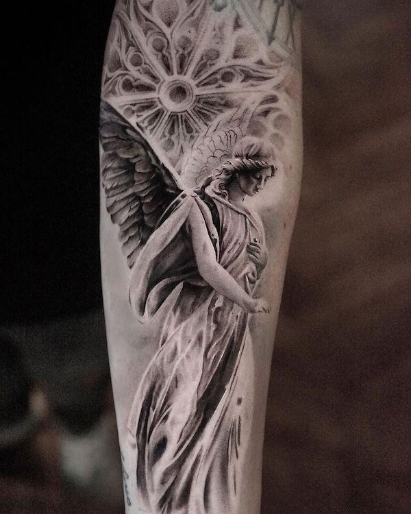 half sleeve tattoo designs for men angel