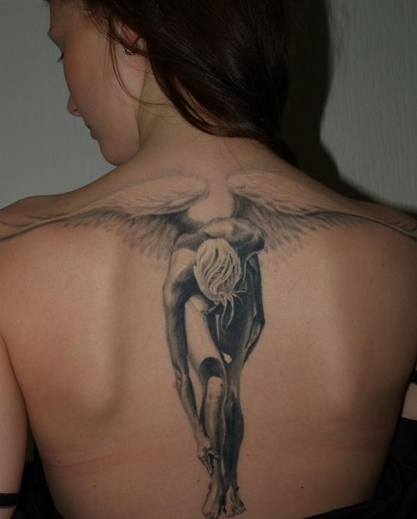 fallen angel tattoo drawing