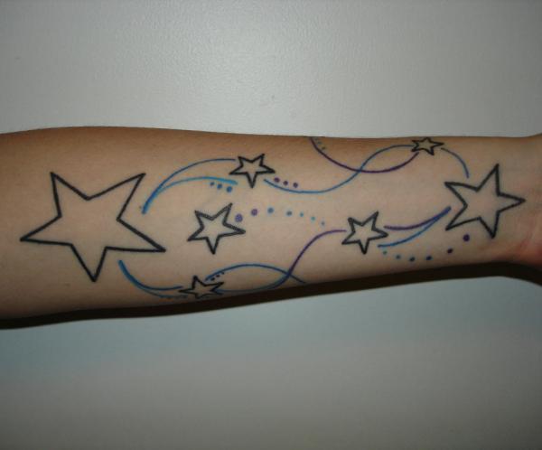 Tattoo uploaded by Connor Luke  Solidink Solidblack Stars Forearm   Tattoodo