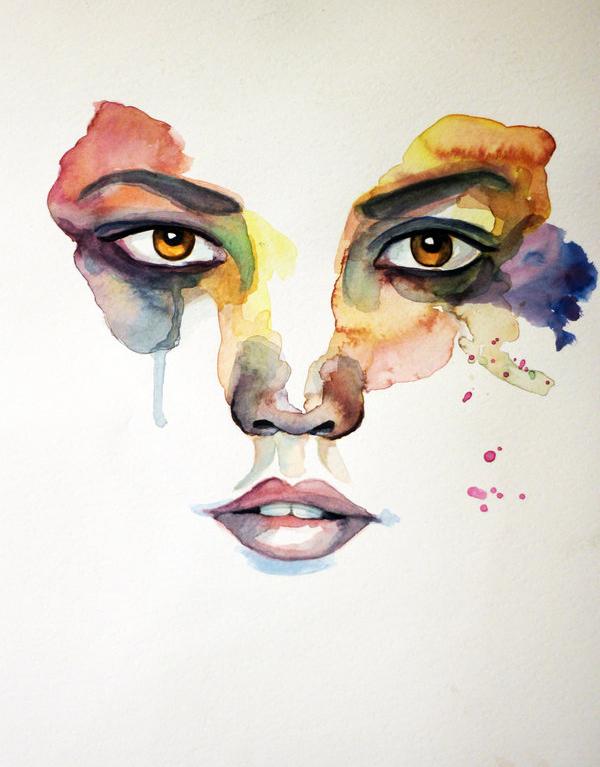 watercolor paintings of faces