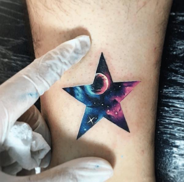 Galaxy star tattoo