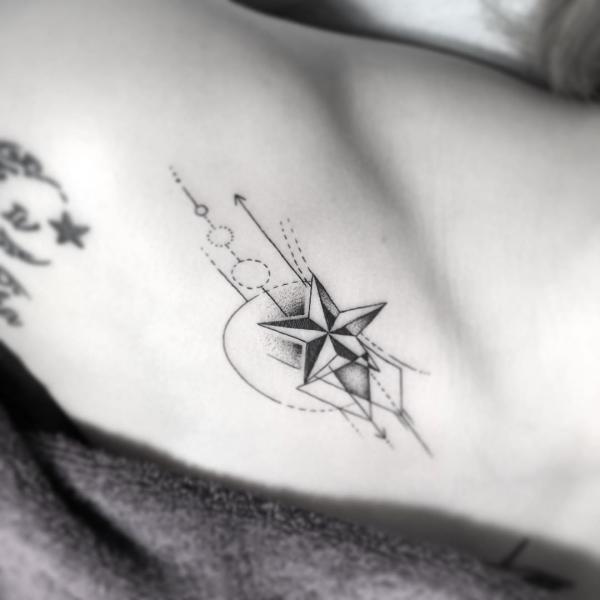 Geometric star tattoo