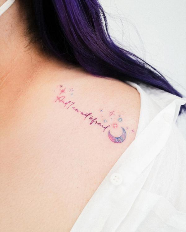 Moon and stars with quotes And I am not afraid