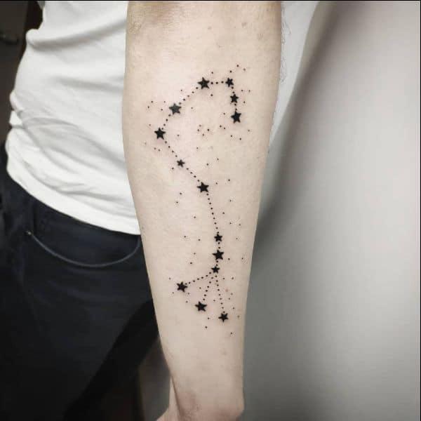 Scorpio constellation with stars tattoo