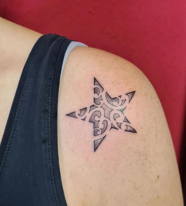 Tribal start tattoo