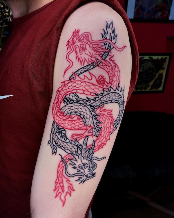 Black Dragon Band Temporary Tattoo