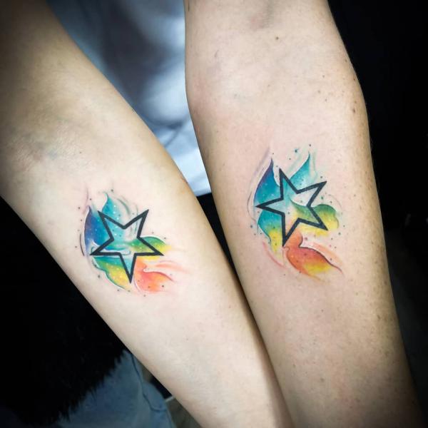 Watercolor matching stars
