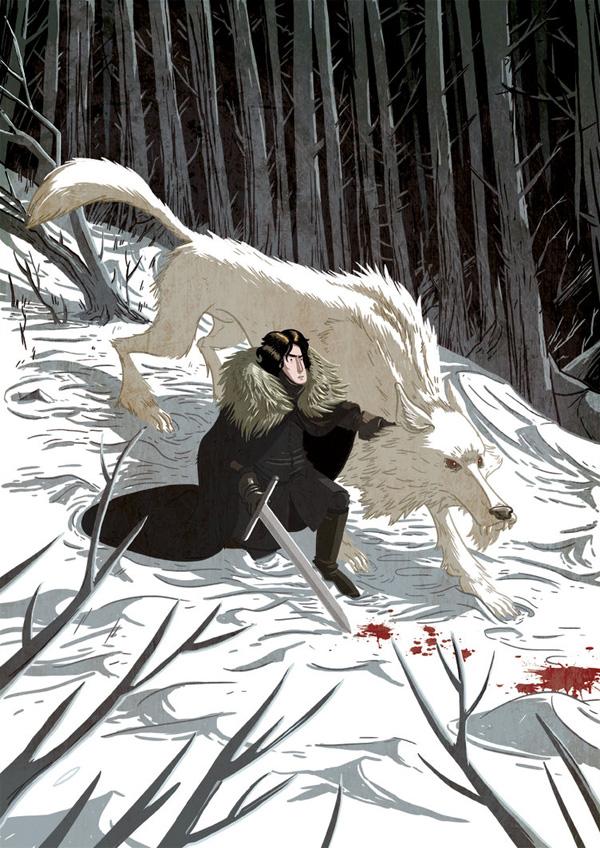 jon_snow_and_ghost_by_douglasbot