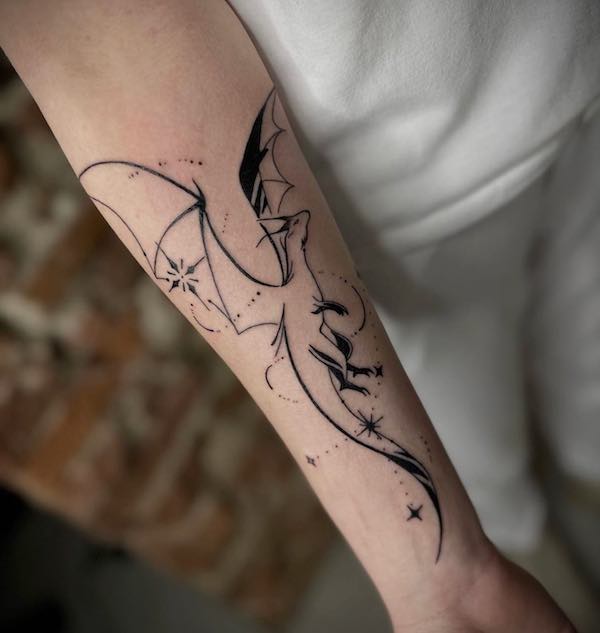 simple dragon line work