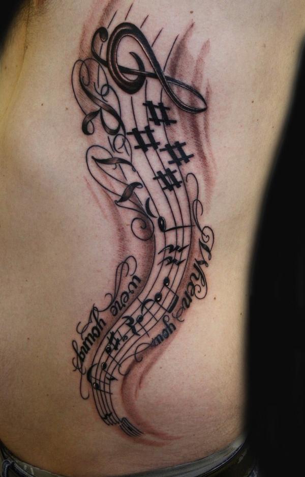 Butterfly And Music Note Tattoo HD Png Download  Transparent Png Image   PNGitem