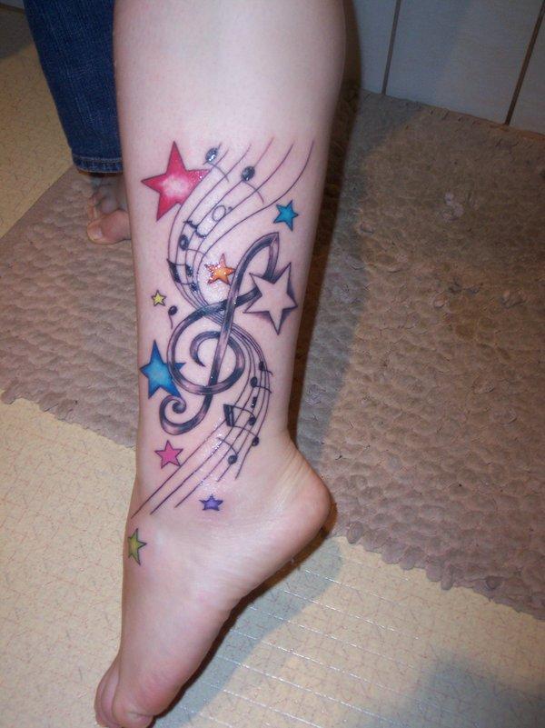 Female half sleeve music flower tattoo  Music tattoo sleeves Music tattoos  Music flower