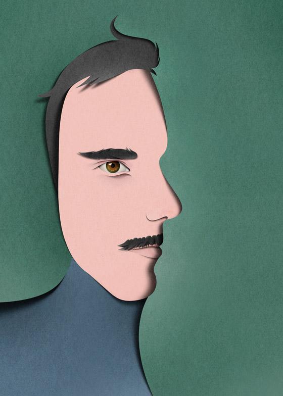 Portraits with profile 1 by Eiko Ojala