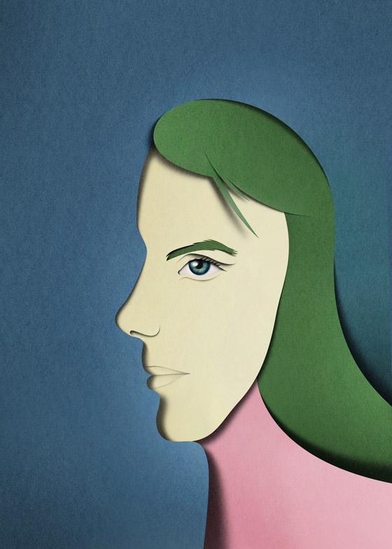 Portraits with profile 2 by Eiko Ojala