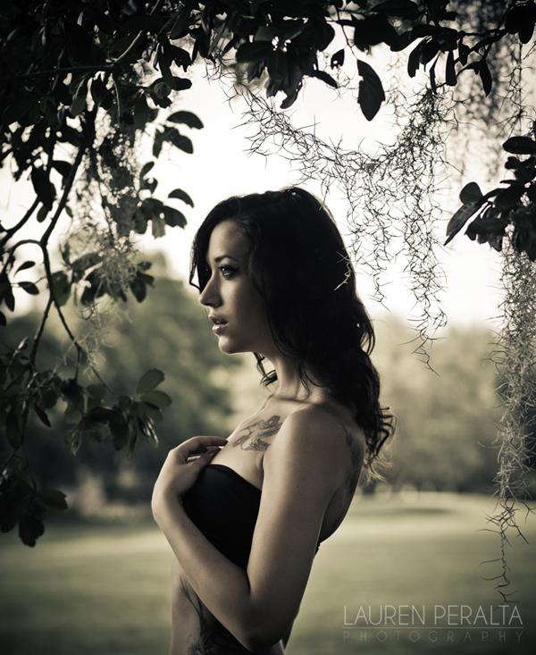 Self Portrait beneath a tree by Lauren Peralta